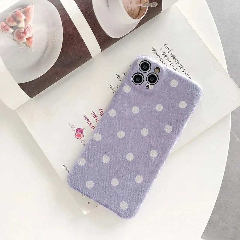 Effen kleur telefoonhoesje met stippen