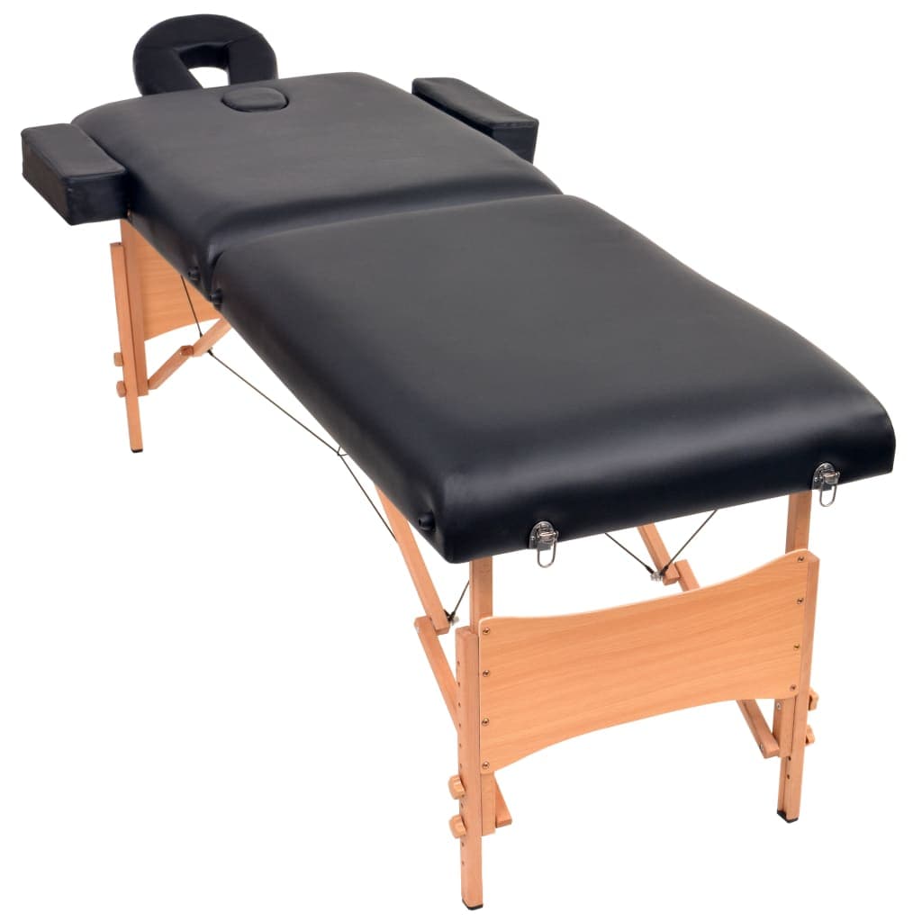 vidaXL Massagetafel- en krukset inklapbaar 2 zones dik - foto 2