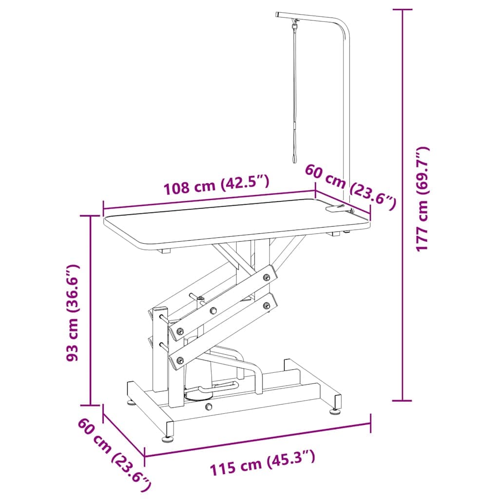 vidaXL Hydraulisch verstelbare trimtafel aanlijnoptie - foto 12