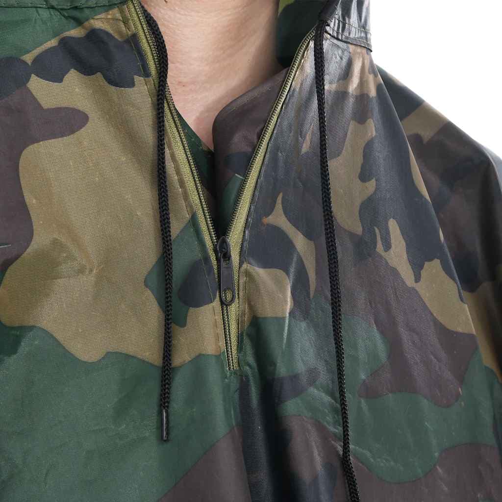 vidaXL Regenponcho voor kamperen/wandelen leger waterdicht - foto 6