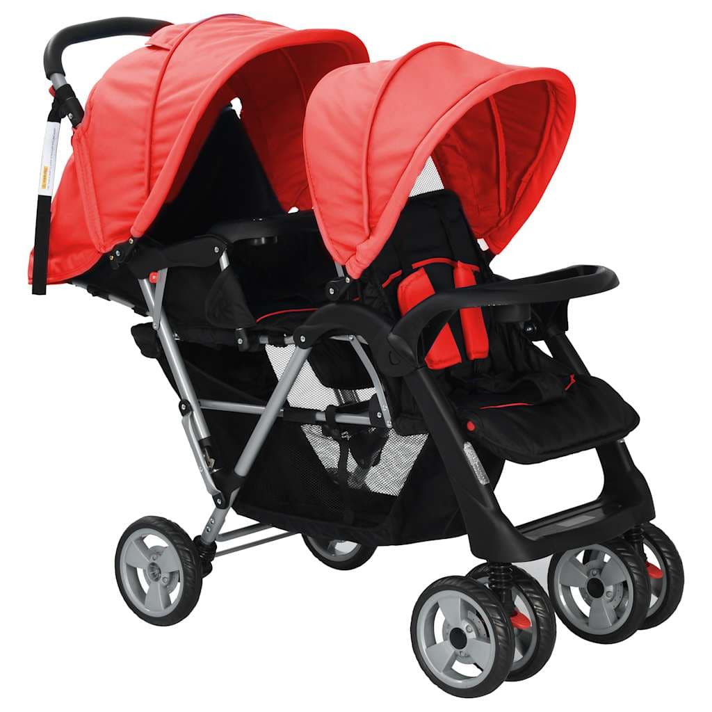 vidaXL Kinderwagen dubbel staal - foto 2