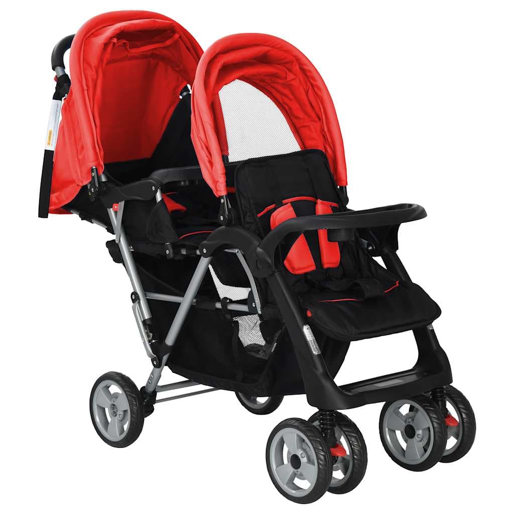 vidaXL Kinderwagen dubbel staal - foto 3