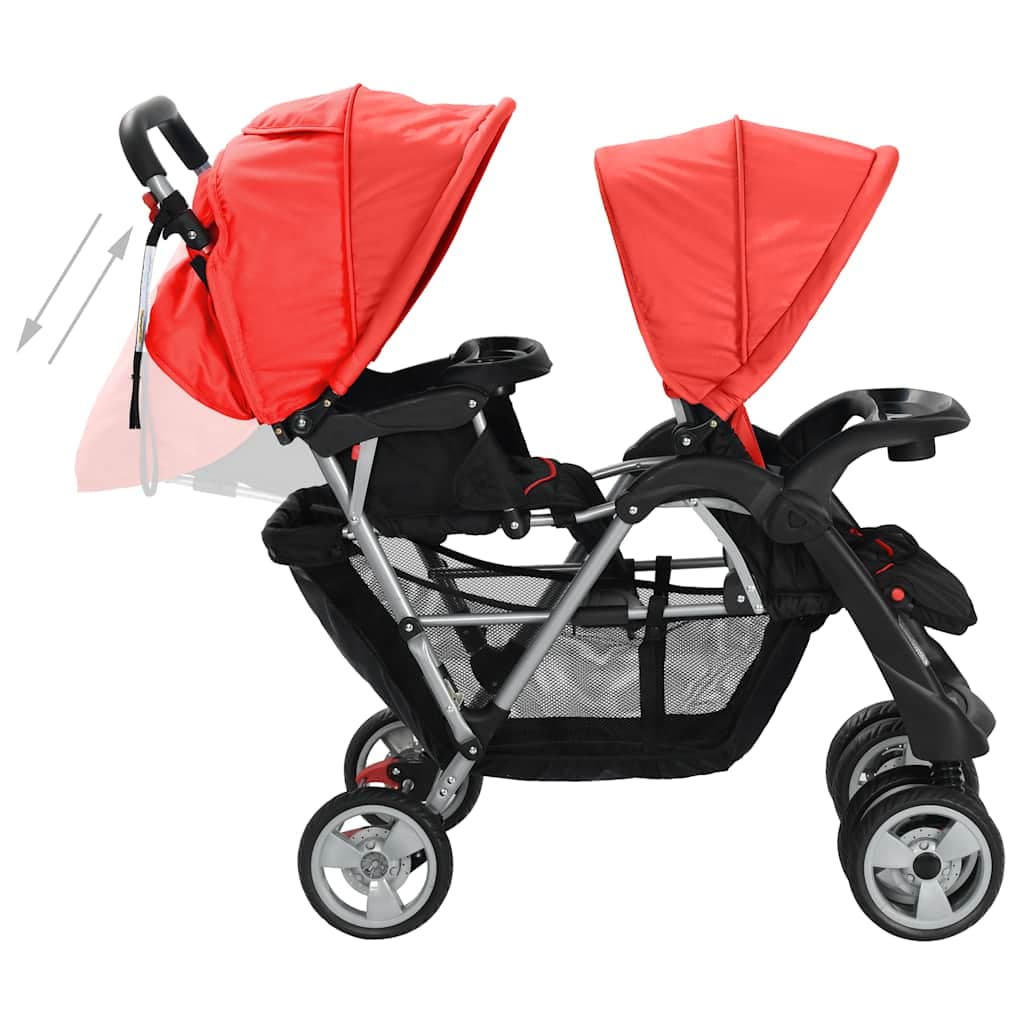 vidaXL Kinderwagen dubbel staal - foto 5