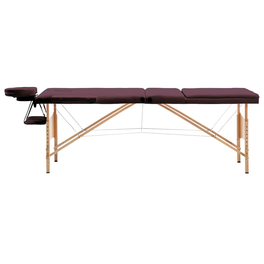 vidaXL Massagetafel inklapbaar 3 zones hout - foto 2