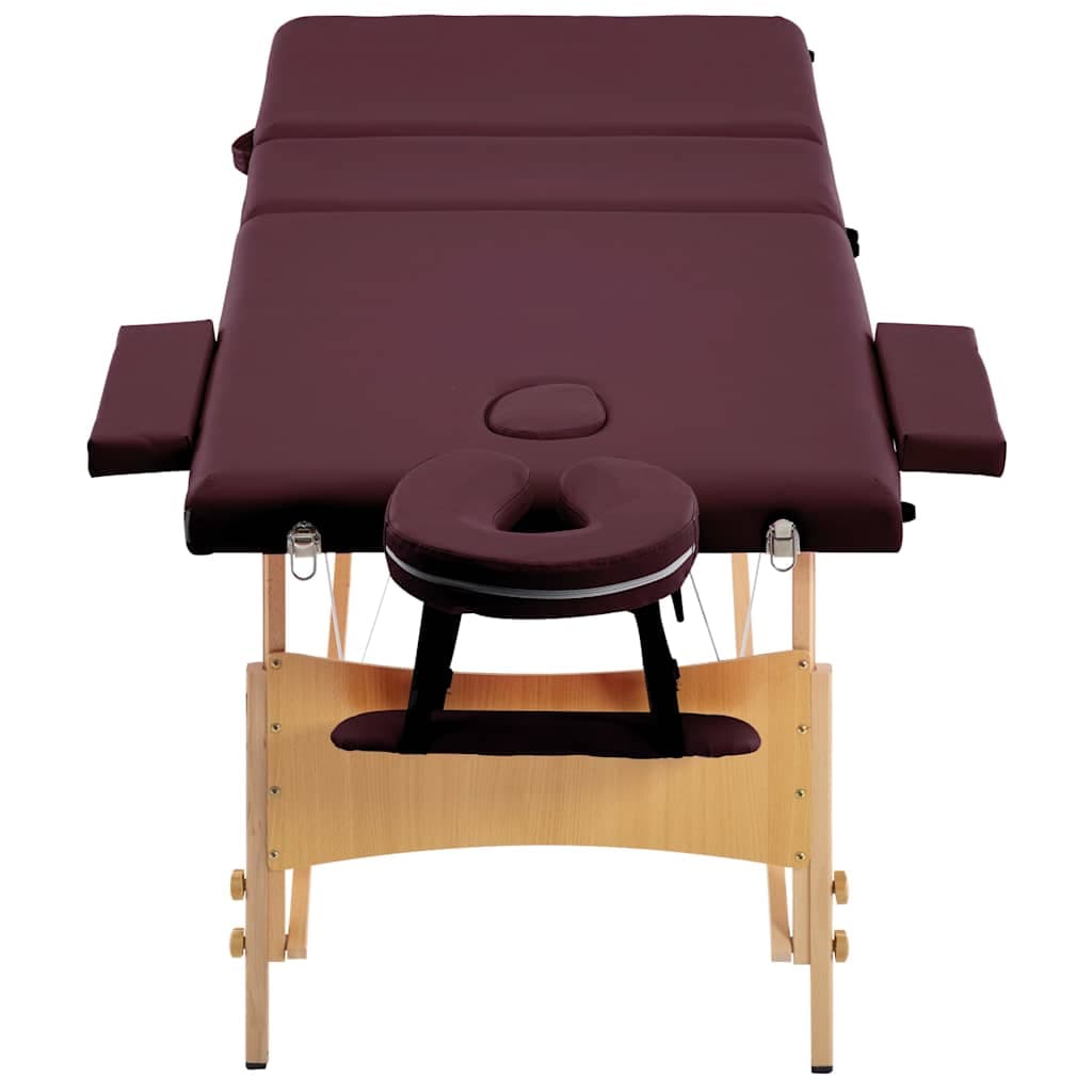 vidaXL Massagetafel inklapbaar 3 zones hout - foto 4