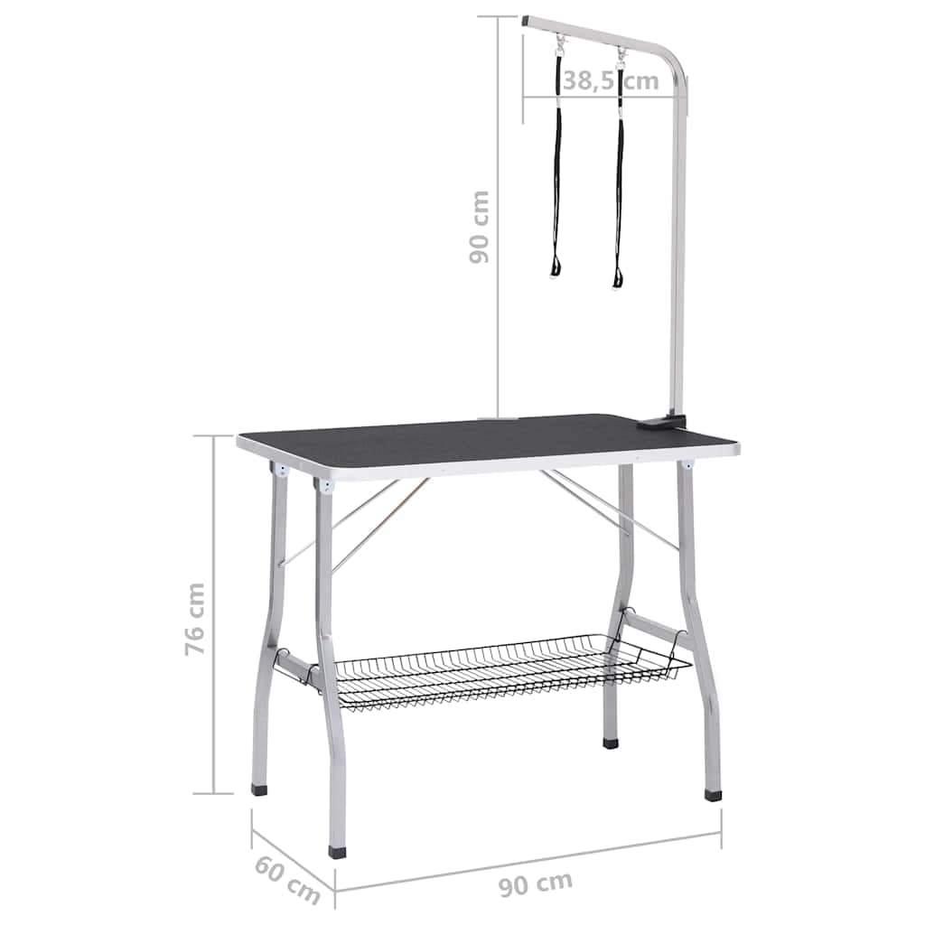 vidaXL Hondentrimtafel verstelbaar 2 lussen opbergschap - foto 11