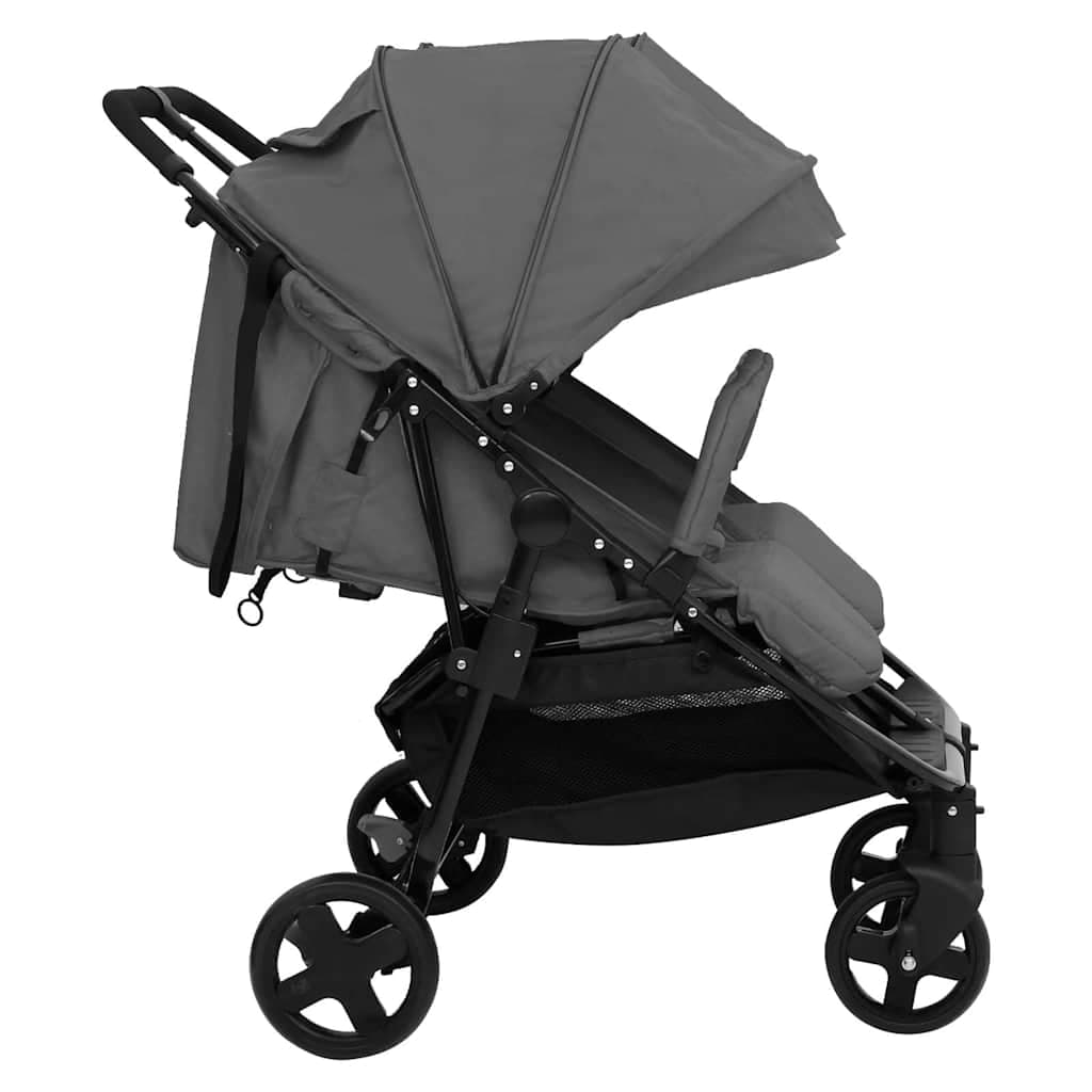 vidaXL Tweelingbuggy staal - foto 4