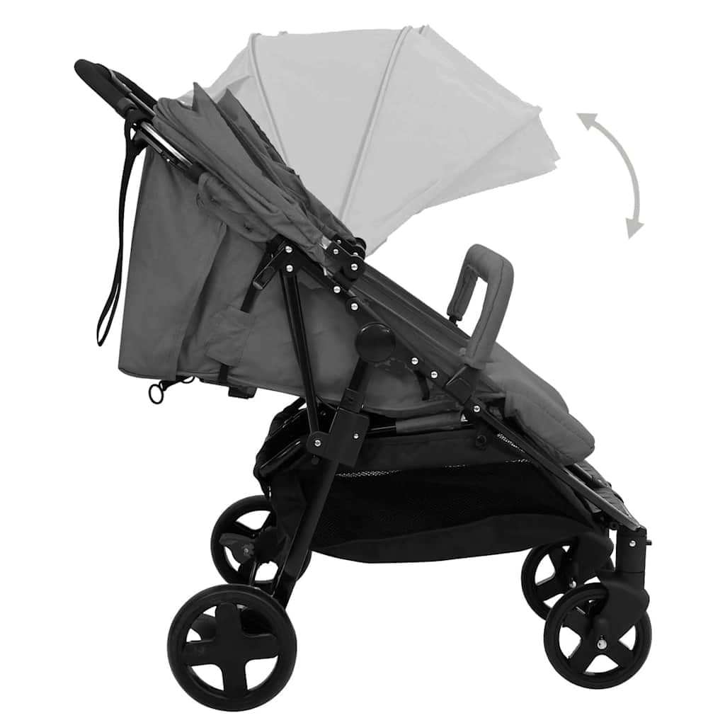 vidaXL Tweelingbuggy staal - foto 5