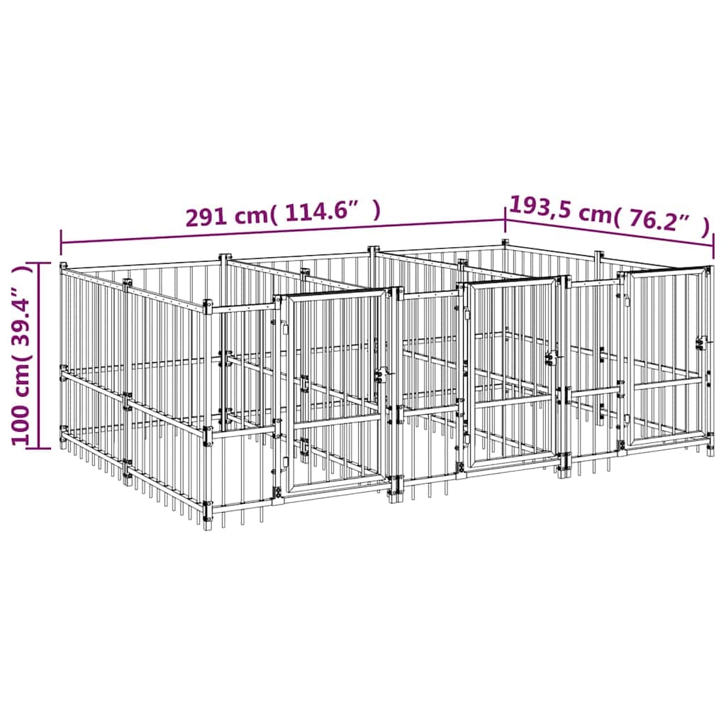 vidaXL Hondenkennel buiten 5,63 ² - foto 6
