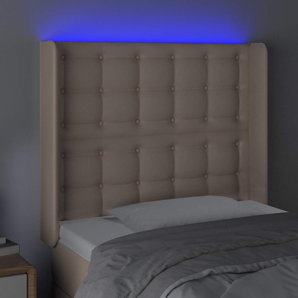 vidaXL Hoofdbord LED 103x16x118/ cappuccinokleurig - foto 4