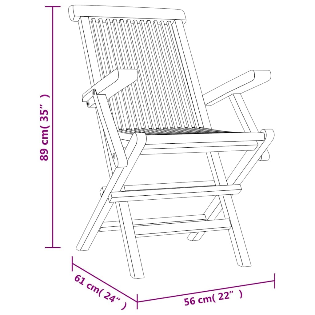 vidaXL Opklapbare stoelen, 2 stuks, , , - foto 8