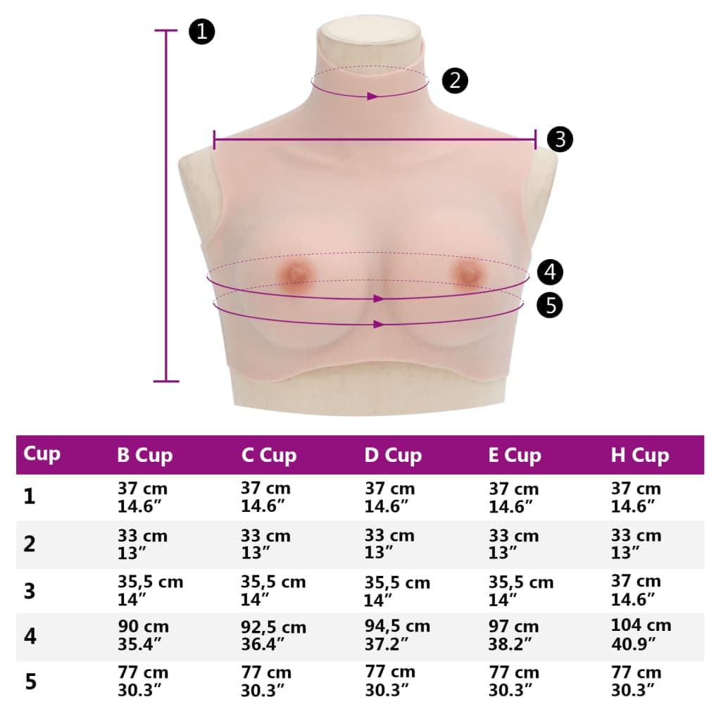 vidaXL Borstprothese E-cup silicone - foto 9
