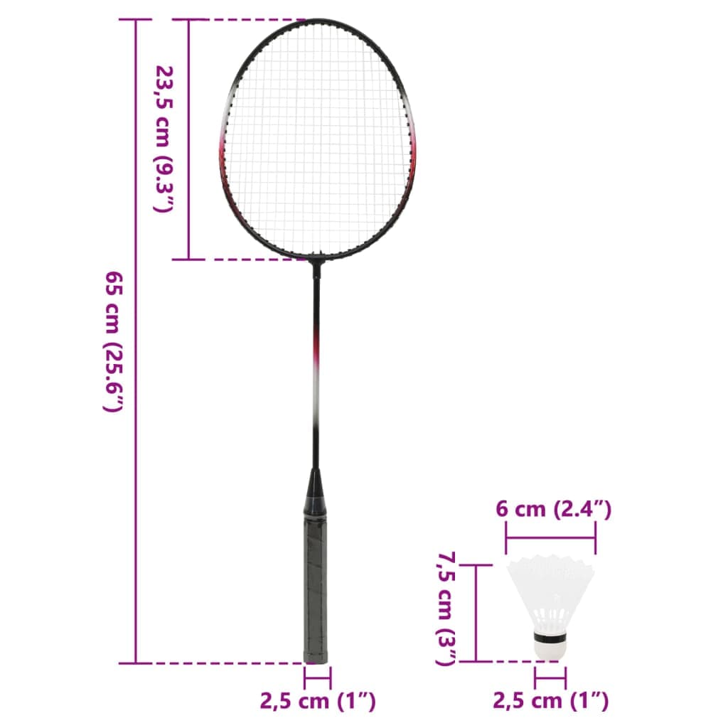 vidaXL Badmintonset 2 rackets, net opbergkoffer - foto 9