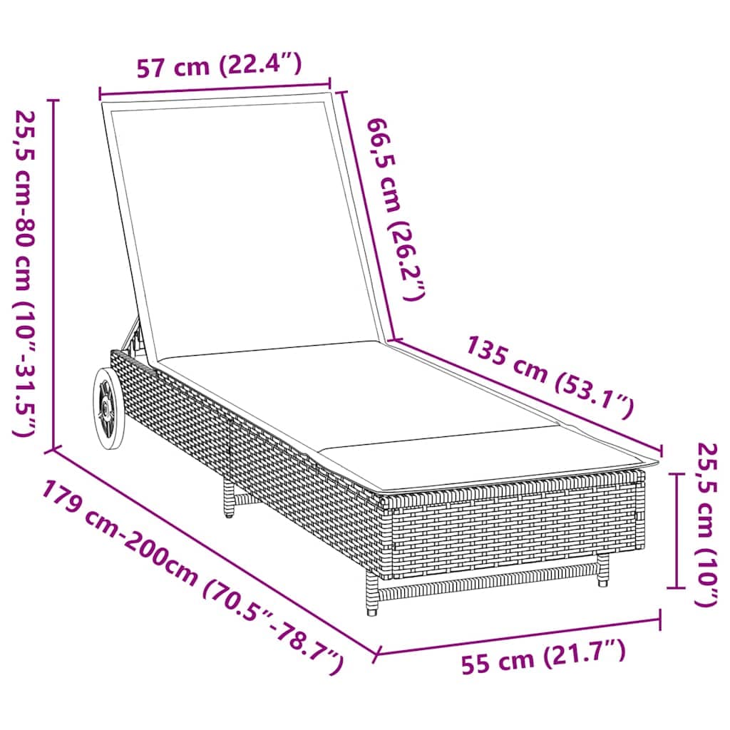 vidaXL Ligbed wielen kussens - foto 12