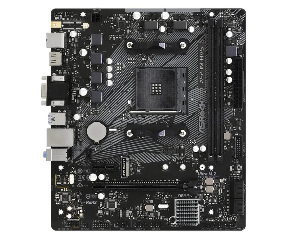 ASRock A520M-HVS socket AM4 close-up