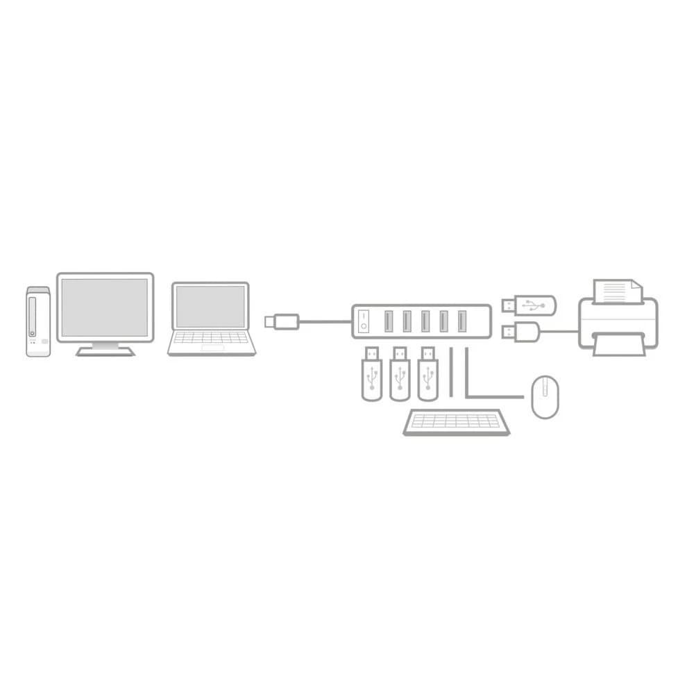 ACT AC6215 USB 2.0 interface hub zwart