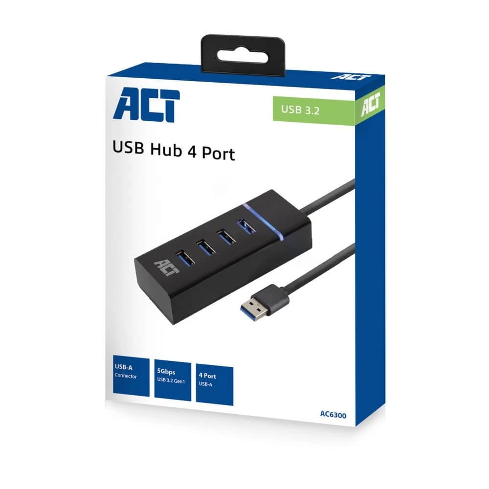 Close-up van de USB-poorten van de AC6300 hub