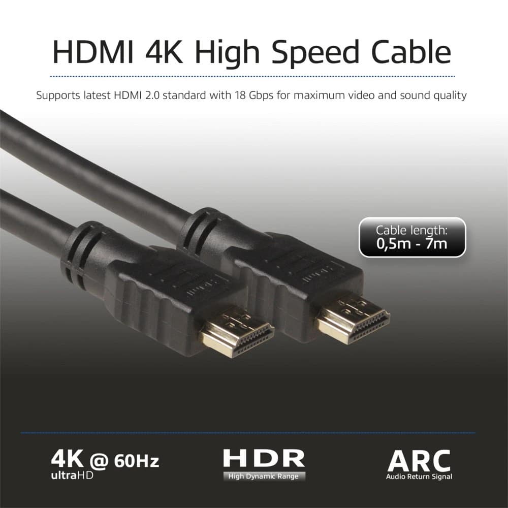 ACT AK3901 HDMI Kabel | 1 m | HDMI Type A naar Type A | Zwart - foto 3