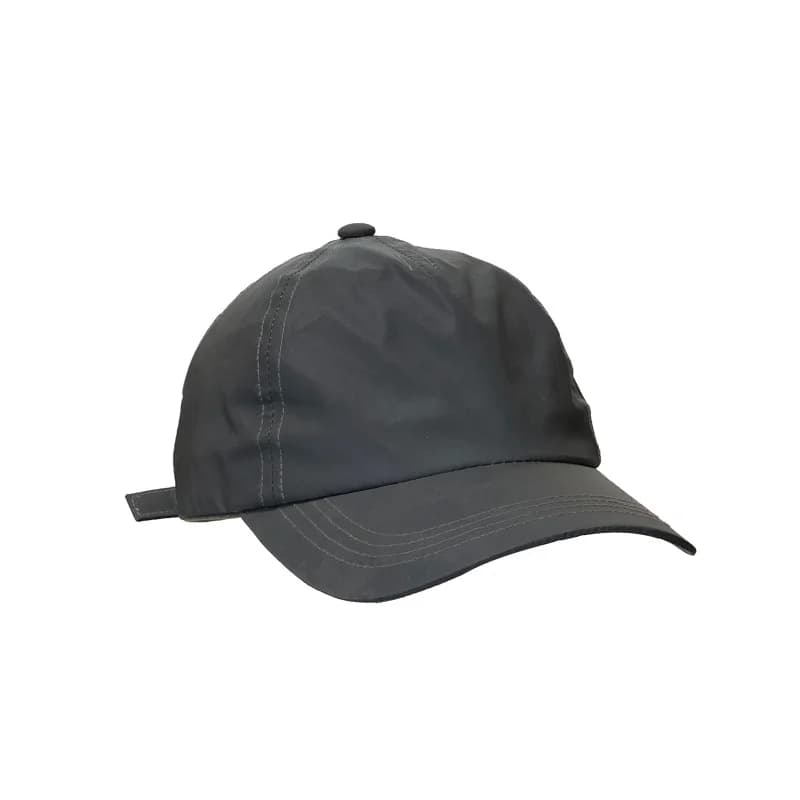 Grijze baseballpet met reflecterend materiaal - zijaanzicht