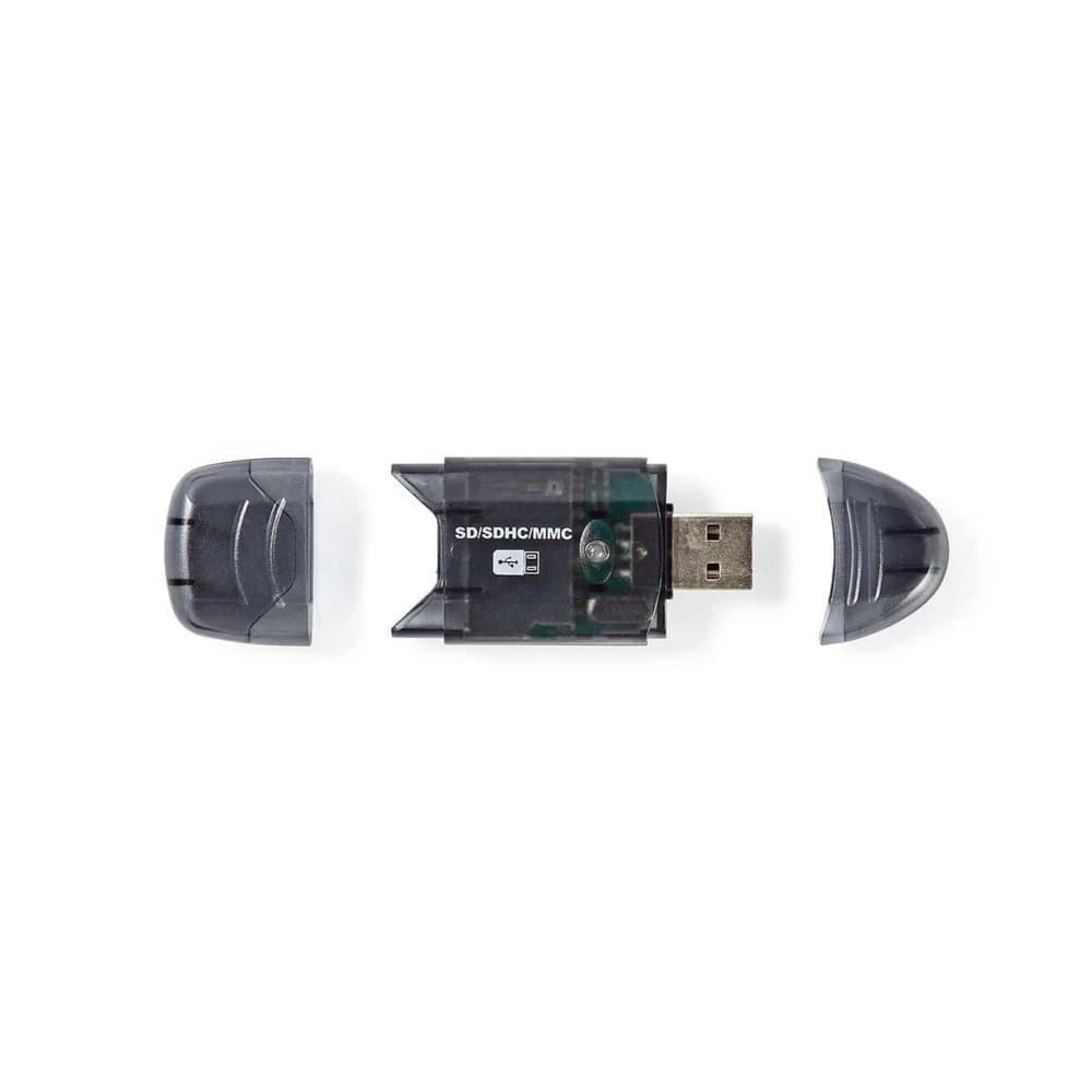 Nedis geheugenkaartlezer zwart met USB-aansluiting