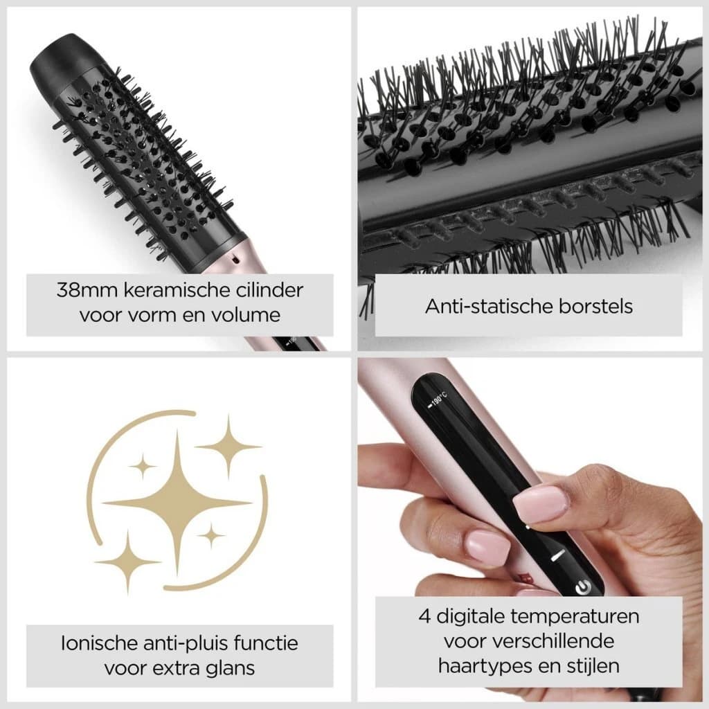 Babyliss HSB200E Volume Boost Thermische Krulborstel Zwart/Champagne - foto 3