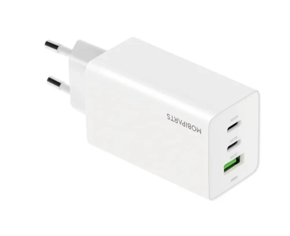 Mobiparts GaN Wall Charger | 2x USB-C & 3.0 USB-A QC 65W | Wit - foto 2