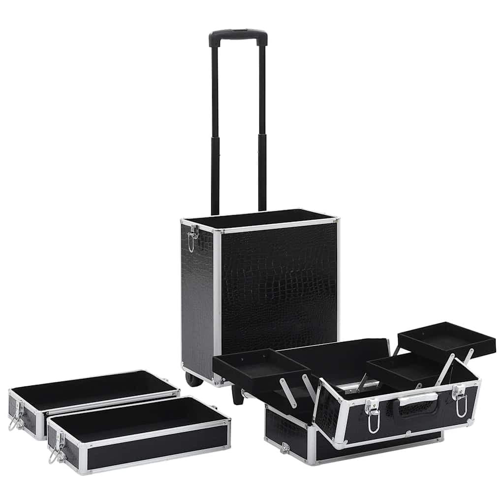 vidaXL Make-up trolley aluminium met krokodillenpatroon - foto 5