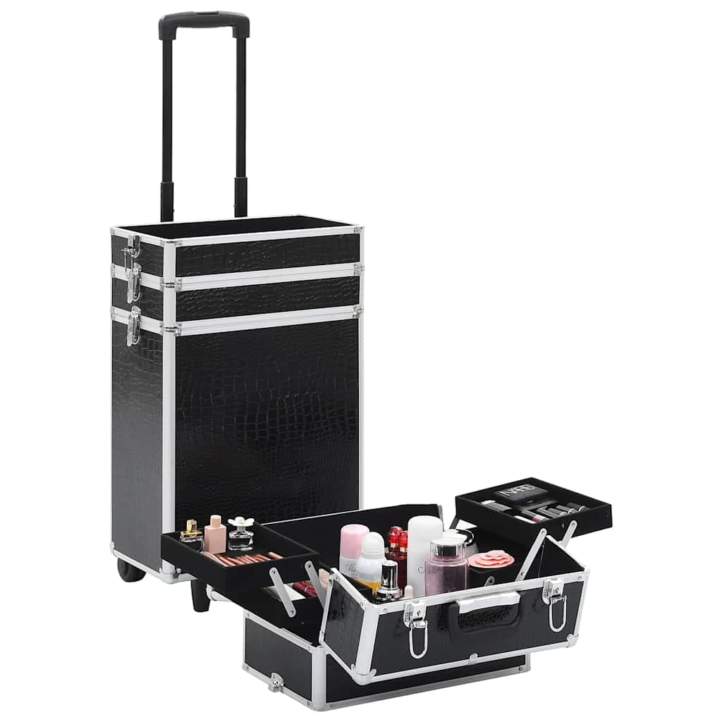 vidaXL Make-up trolley aluminium met krokodillenpatroon - foto 6