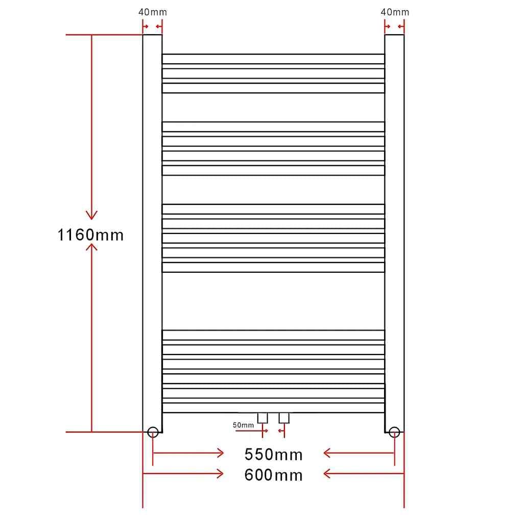 vidaXL Radiator/handdoekenrek curve 600x1160 mm - foto 9