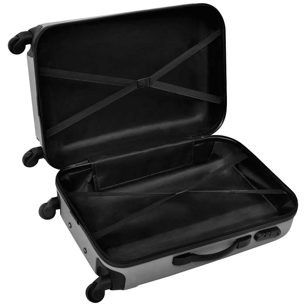 vidaXL 3-delige Kofferset hard 45,5/55/ zilverkleurig - foto 4