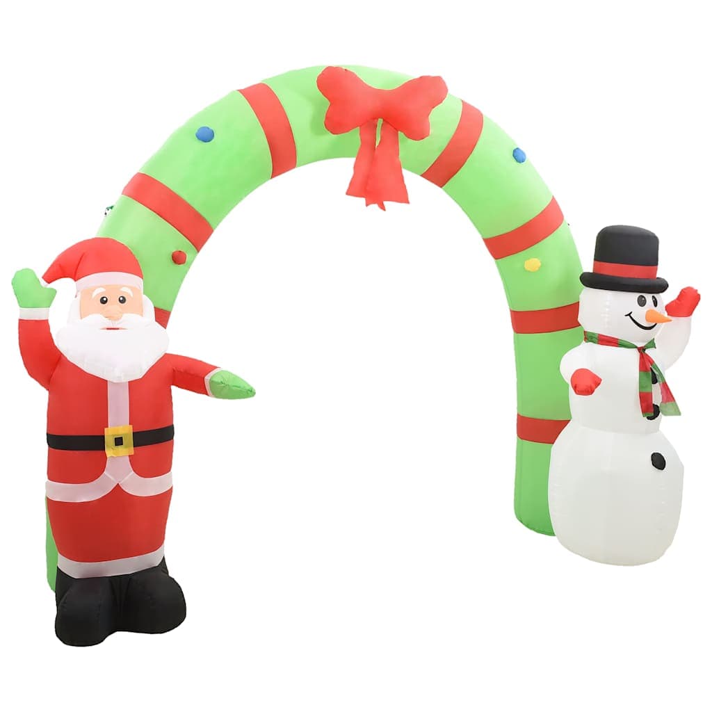 vidaXL Kerstboog kerstman sneeuwpop opblaasbaar LED - foto 4