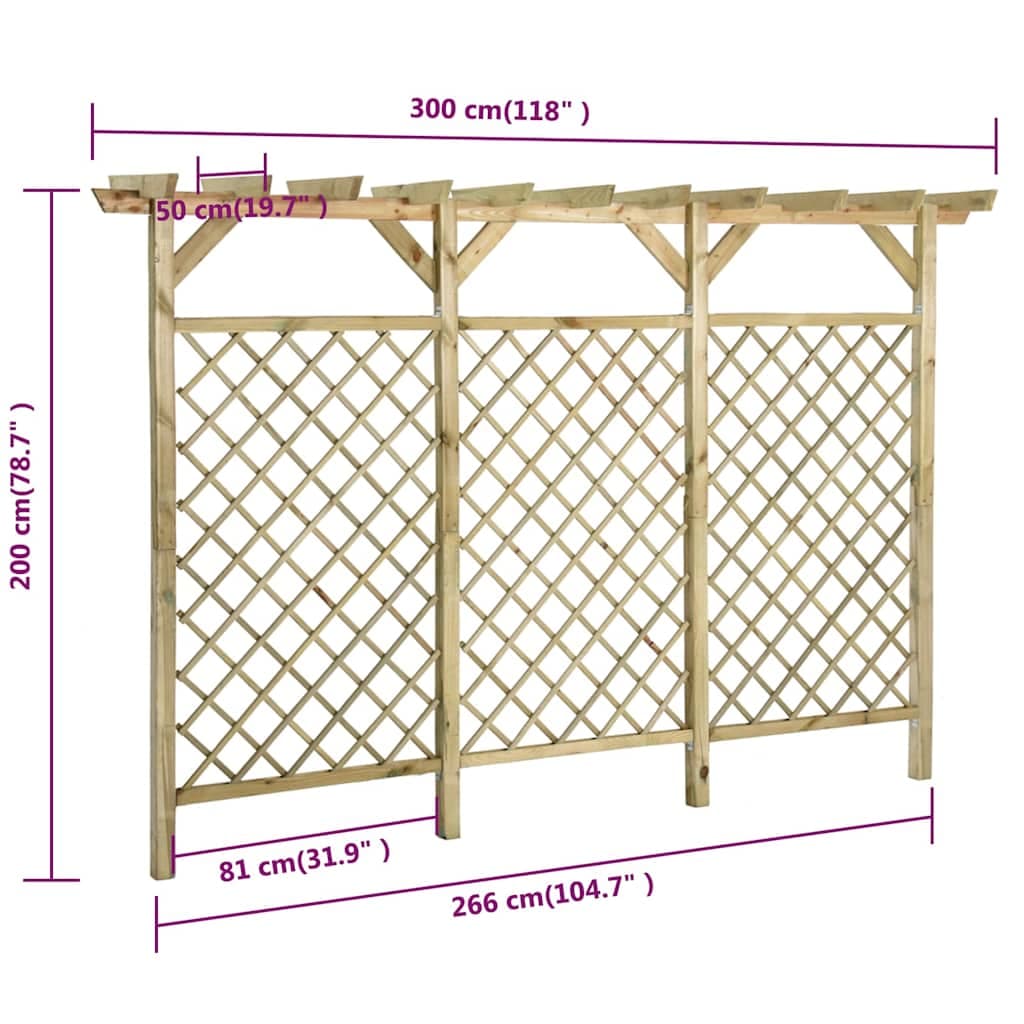 vidaXL Tuinhek latwerk pergola geïmpregneerd - foto 6
