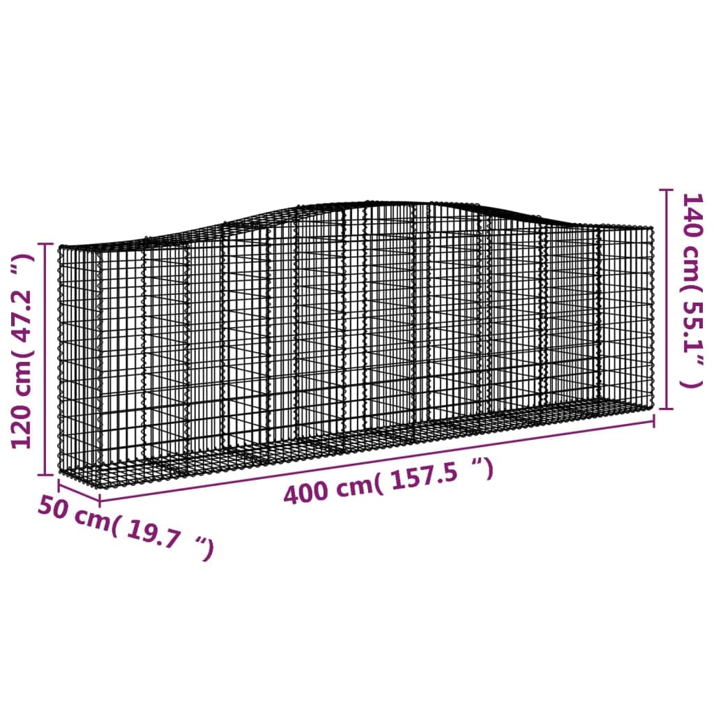 vidaXL Schanskorf gewelfd 400x50x120/ ijzer - foto 5