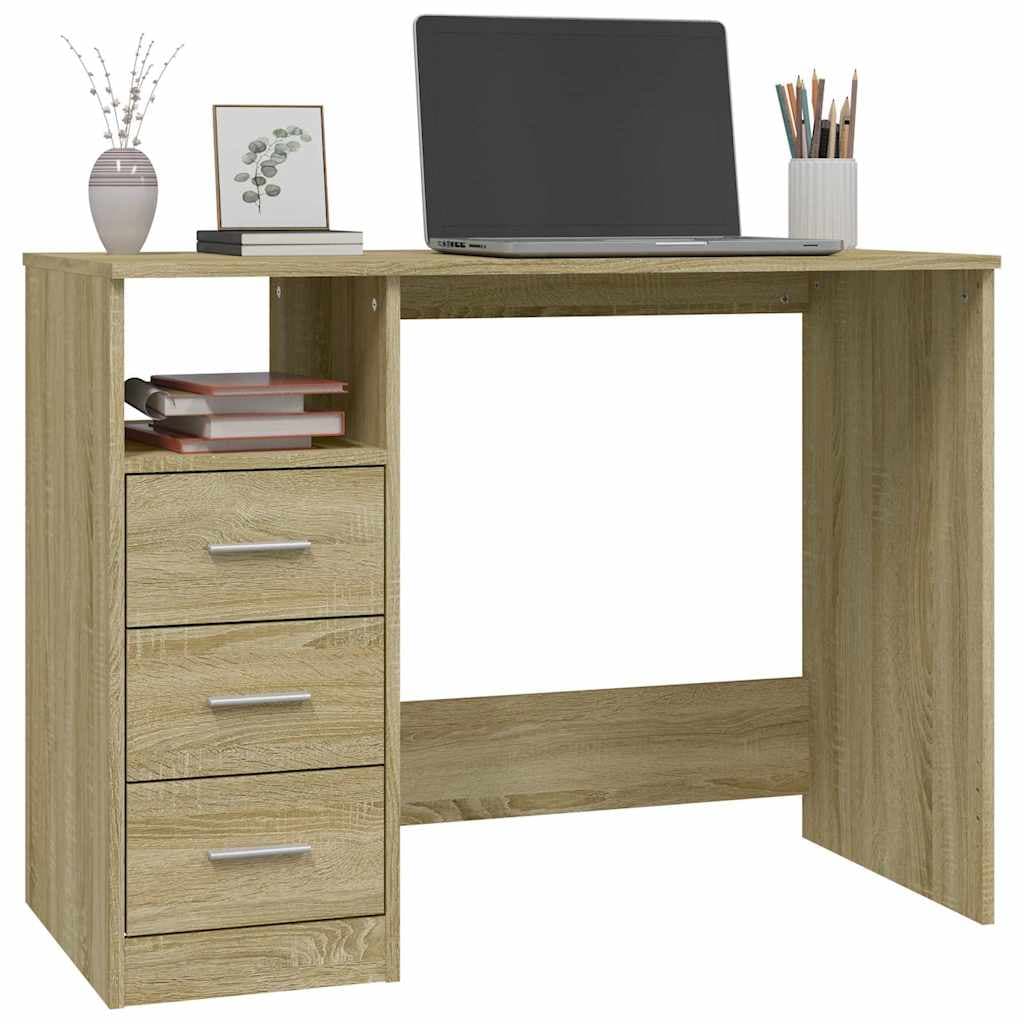 vidaXL Bureau lades eikenkleurig - foto 4