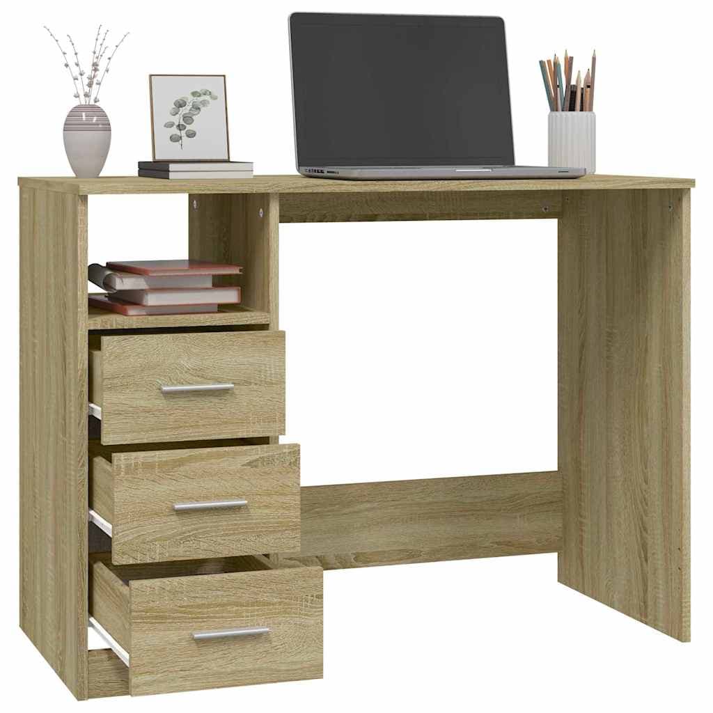vidaXL Bureau lades eikenkleurig - foto 5