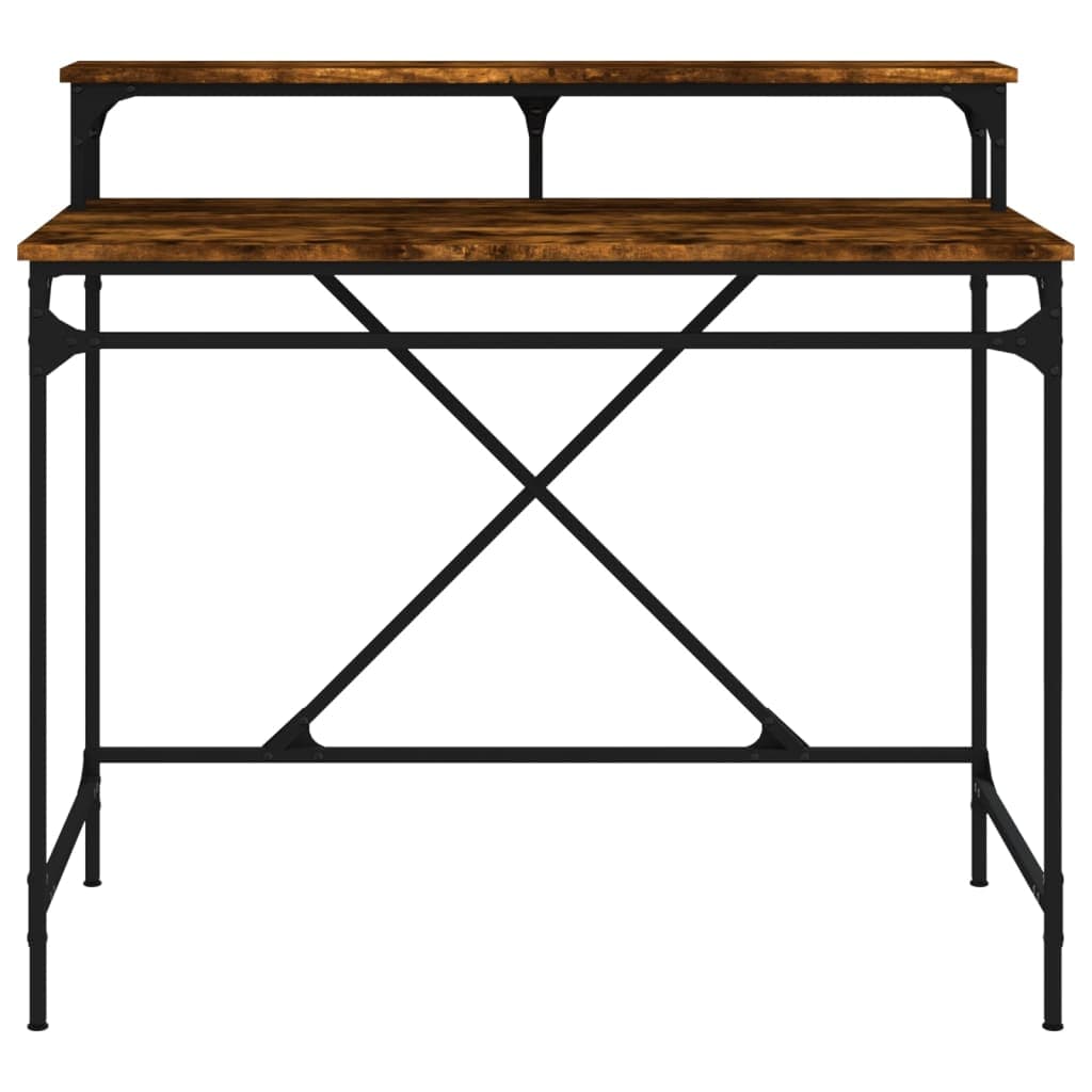 vidaXL Bureau ijzer eikenkleurig - foto 5