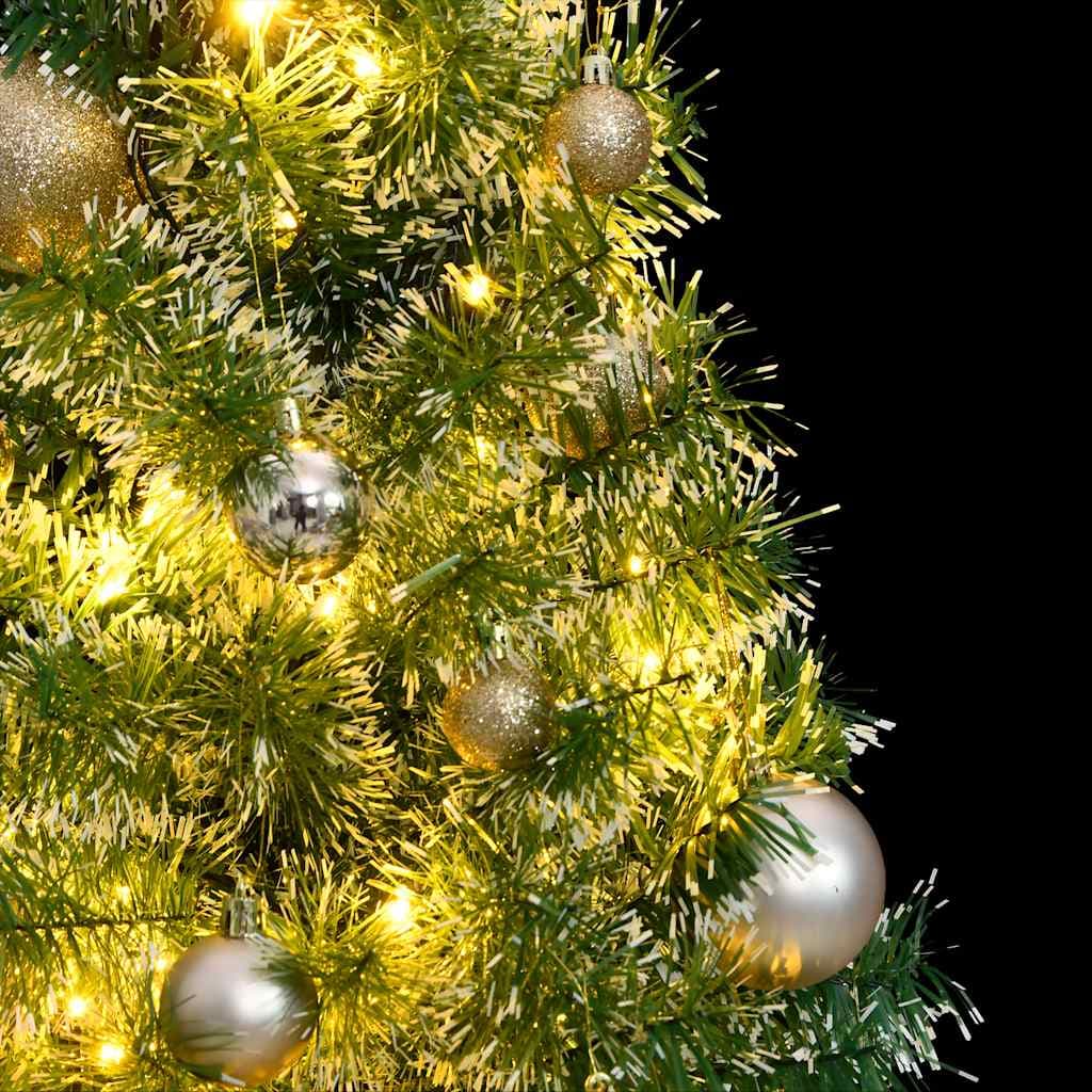 vidaXL Kunstkerstboom 150 LED' kerstballen sneeuw - foto 3