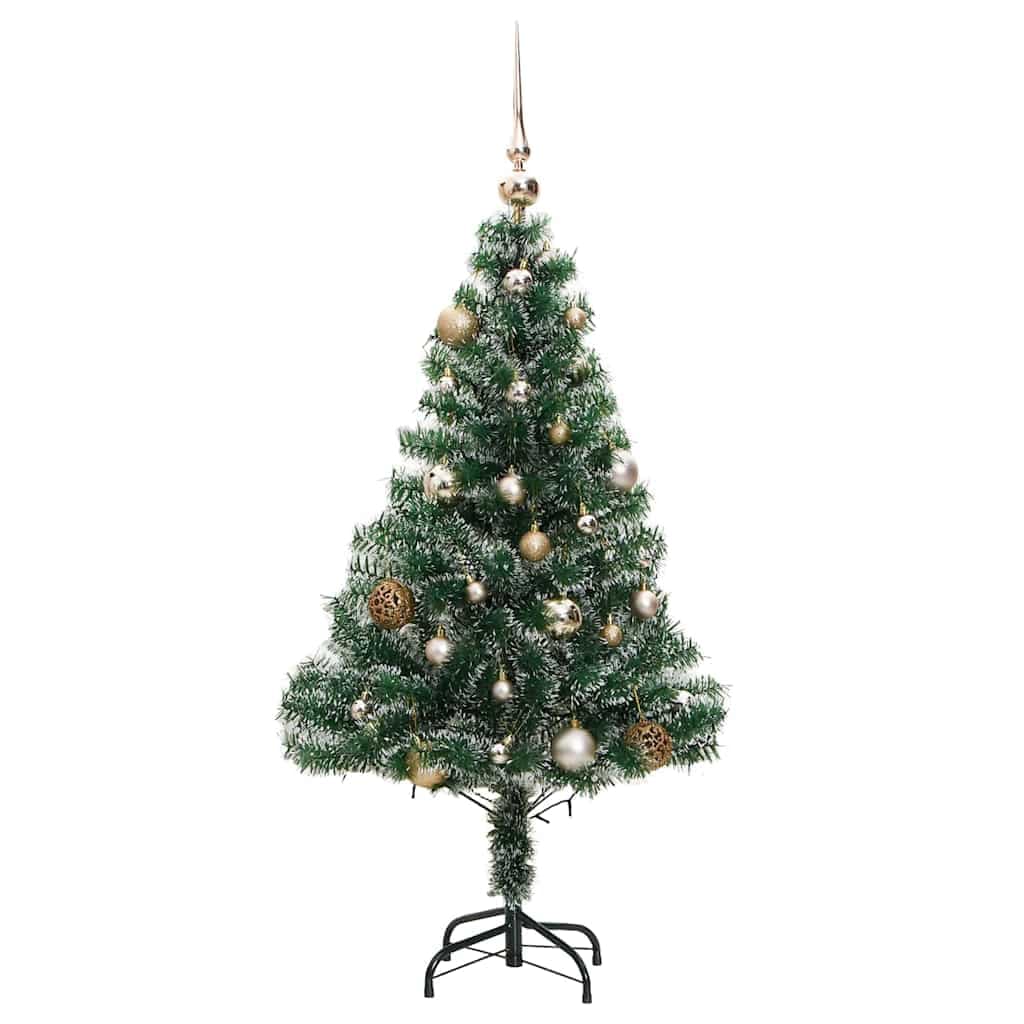 vidaXL Kunstkerstboom 150 LED' kerstballen sneeuw - foto 4