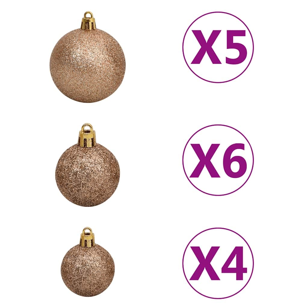 vidaXL Kunstkerstboom 150 LED' kerstballen sneeuw - foto 8