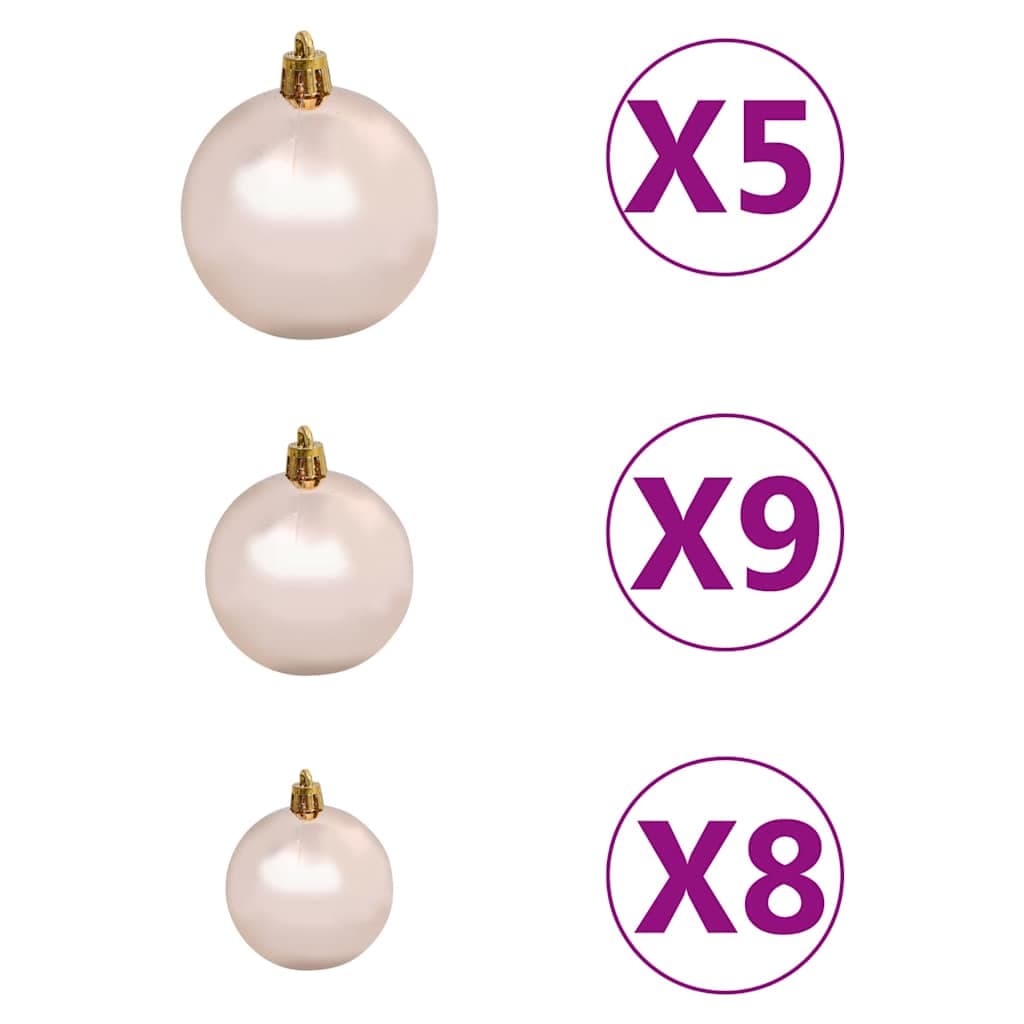 vidaXL Kunstkerstboom 150 LED' kerstballen sneeuw - foto 9