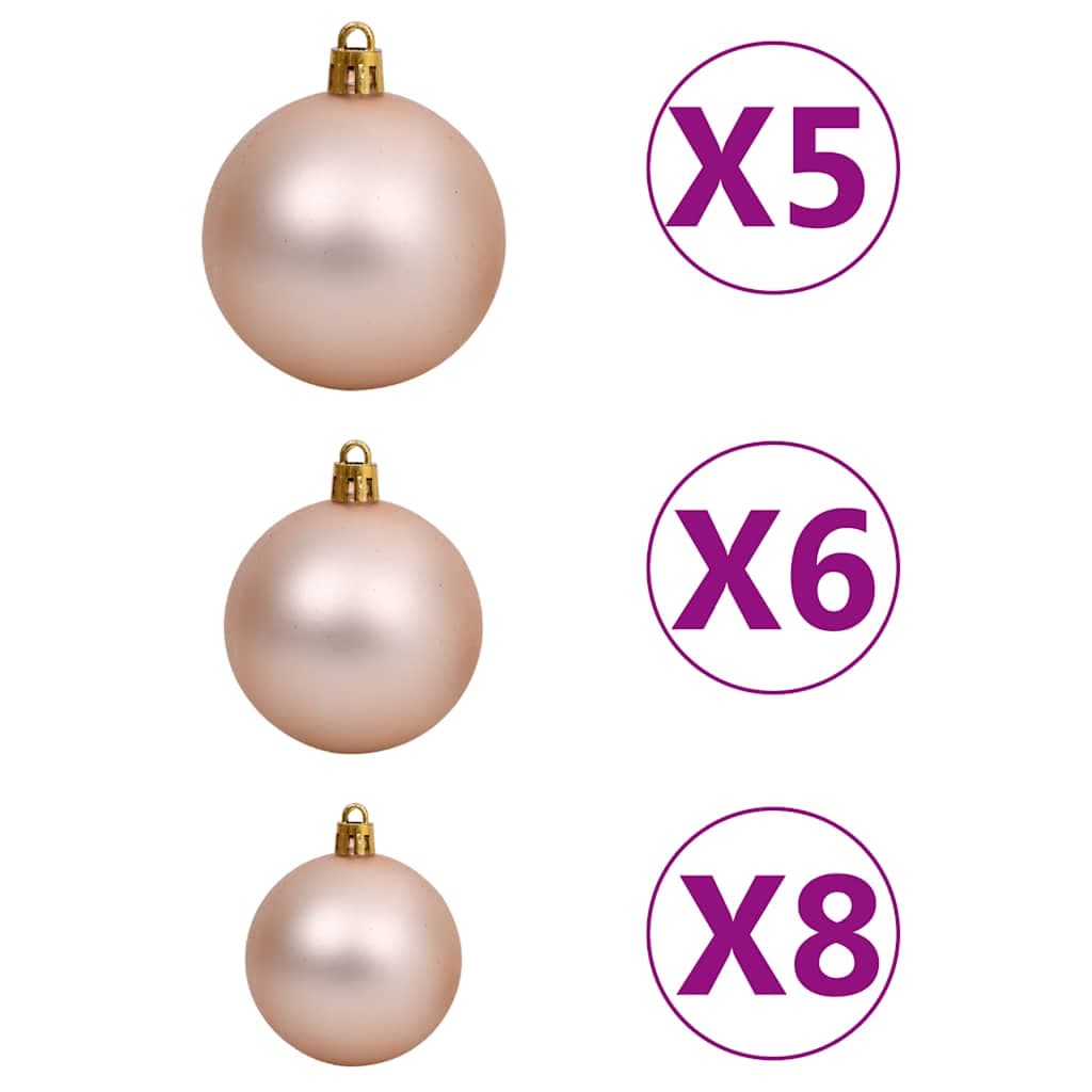 vidaXL Kunstkerstboom 150 LED' kerstballen sneeuw - foto 10