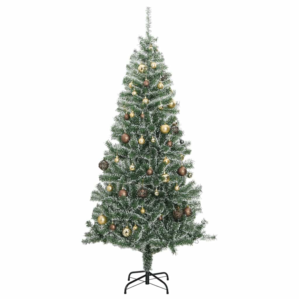 vidaXL Kunstkerstboom 300 LED' kerstballen sneeuw - foto 4