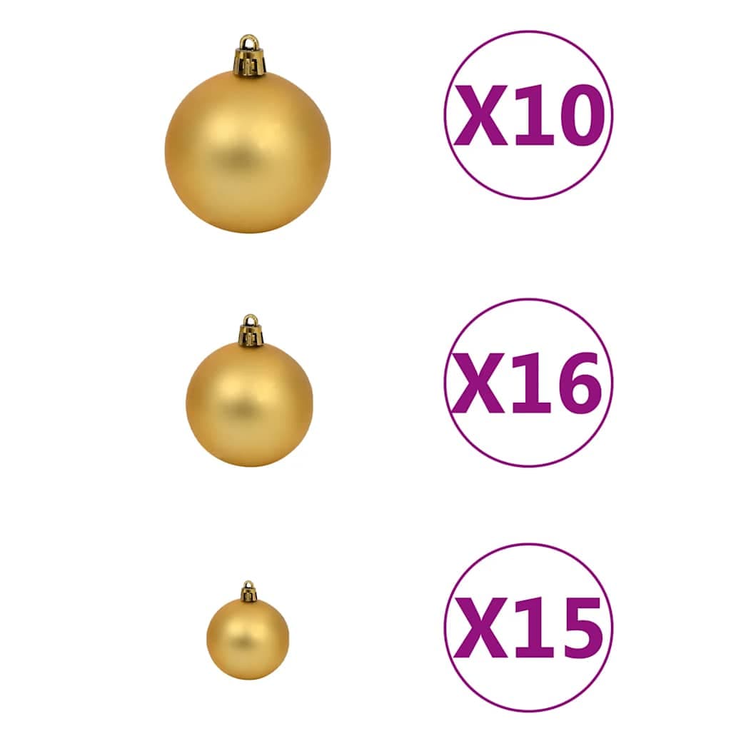 vidaXL Kunstkerstboom 300 LED' kerstballen sneeuw - foto 9